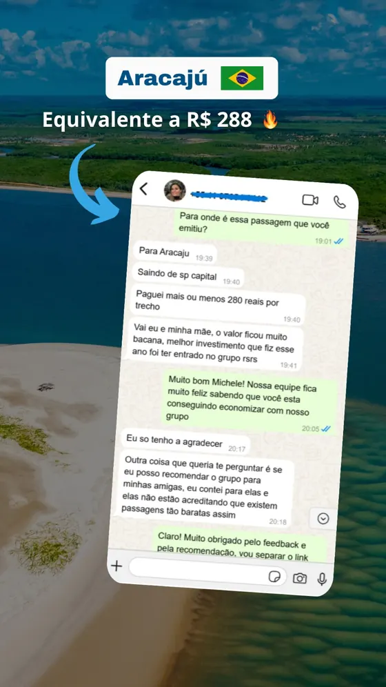 Depoimento de economia em passagem para Aracaju