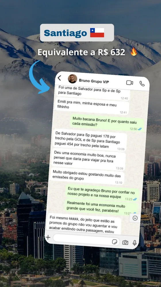 Depoimento de economia em passagem para Santiago